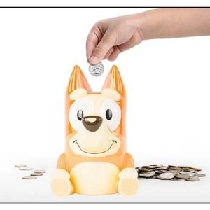 Bluey Dog Coin Bank Piggy Bank Money Box Kids Savings Toy Orange